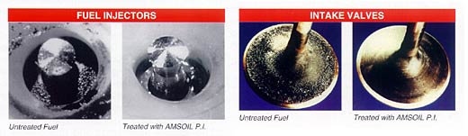 Fuel Injectors and Intake Valves Treated With AMSOIL Performance Improver Gasoline Additive