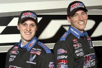 AMSOIL Snocross Riders DJ Eckstrom and Carl Schubitzke of Duluth, Minnesota