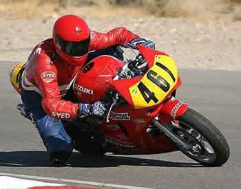 Keith uses AMSOIL 0W-40 Synthetic Four-Stroke Oil in his Suzuki SV 650 race motorcycle.
